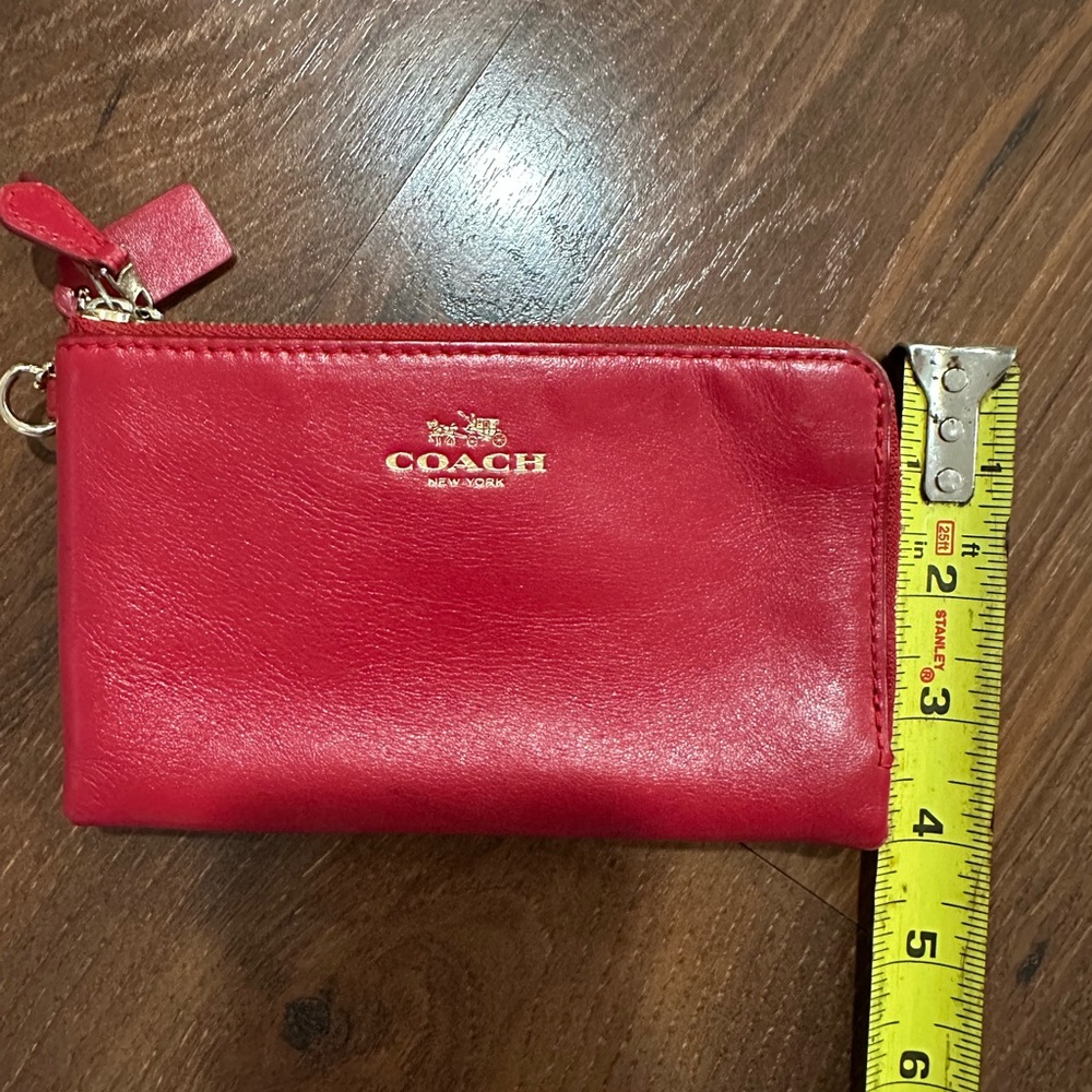 COACH Double Zip wallet clutch Red Currant color - Picture 10 of 10